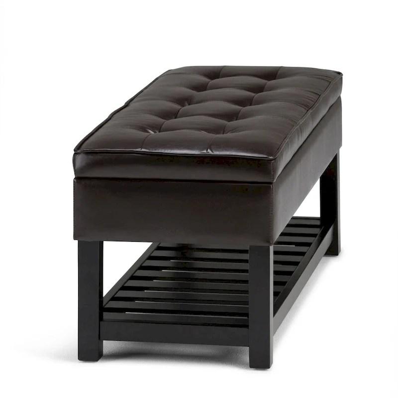 WYNDENHALL Essex 44 inch Wide Transitional Rectangle Ottoman Bench