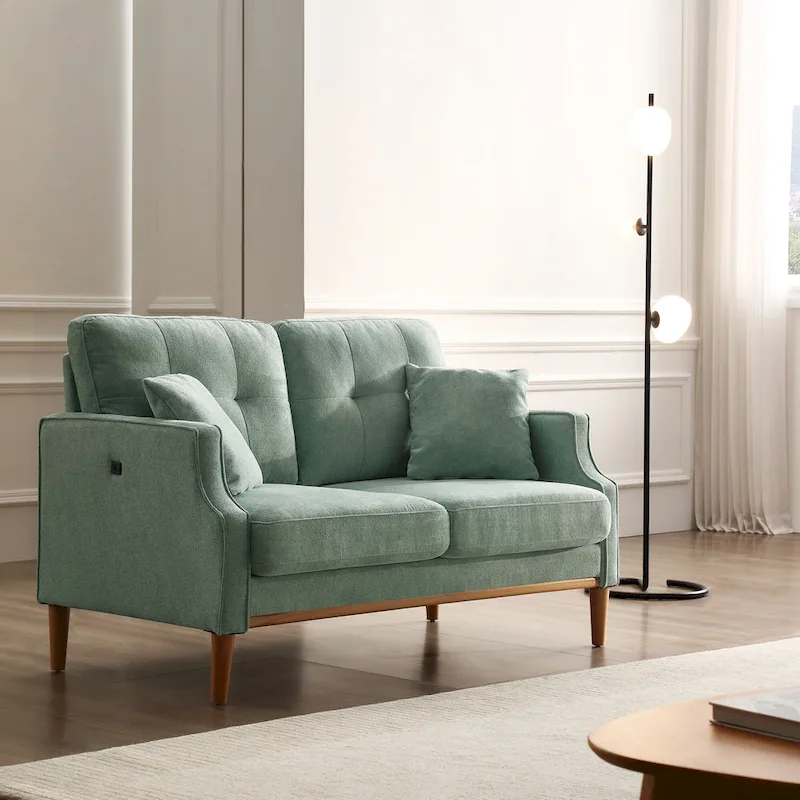 Loveseat With Waterproof Fabric, USB Charge