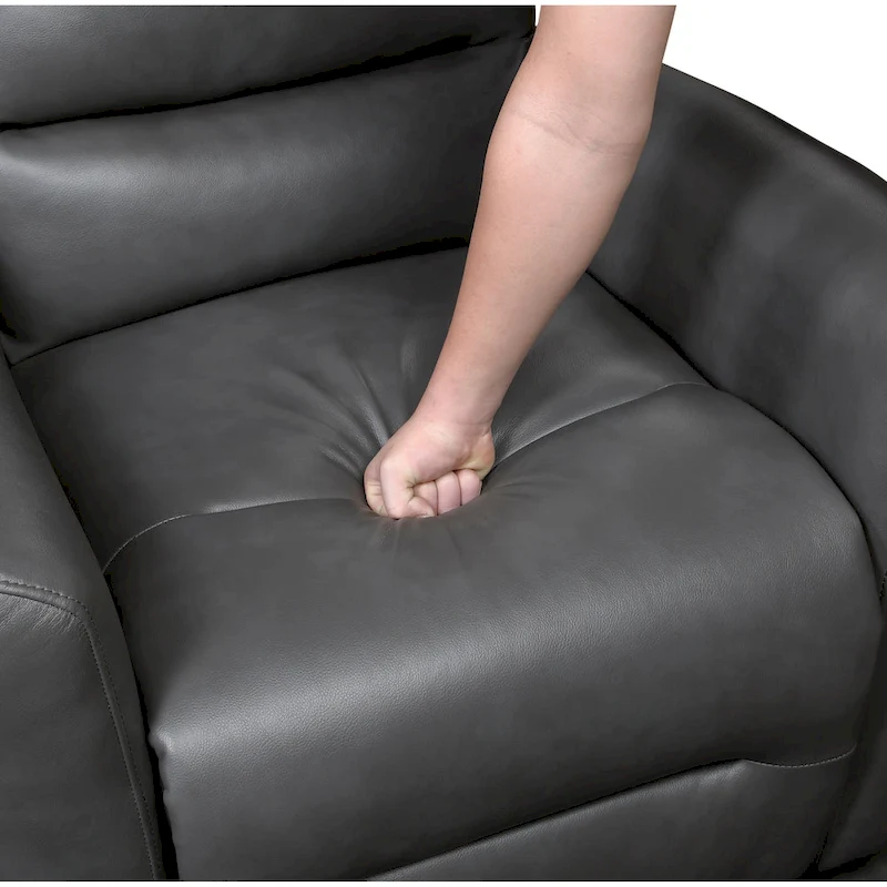 Glider Reclining Chair Swivel Motion Breathable Faux Leather Upholstery Luxury Living Room Furniture, Movie Chair