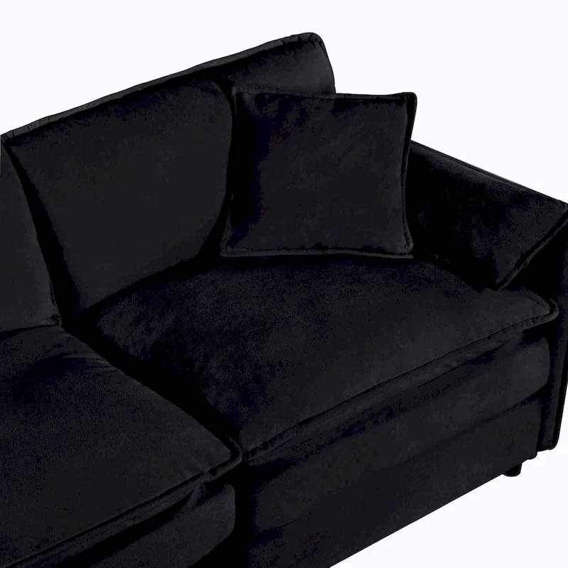 2-Piece 75.59 Chenille Cloud Loveseat Sofa Set with Deep Seat and 4 Pillows