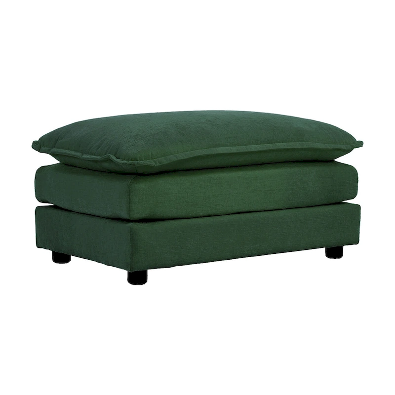 6-Seater U-Shape Sectional Sofa with 3 Ottomans and Pillows