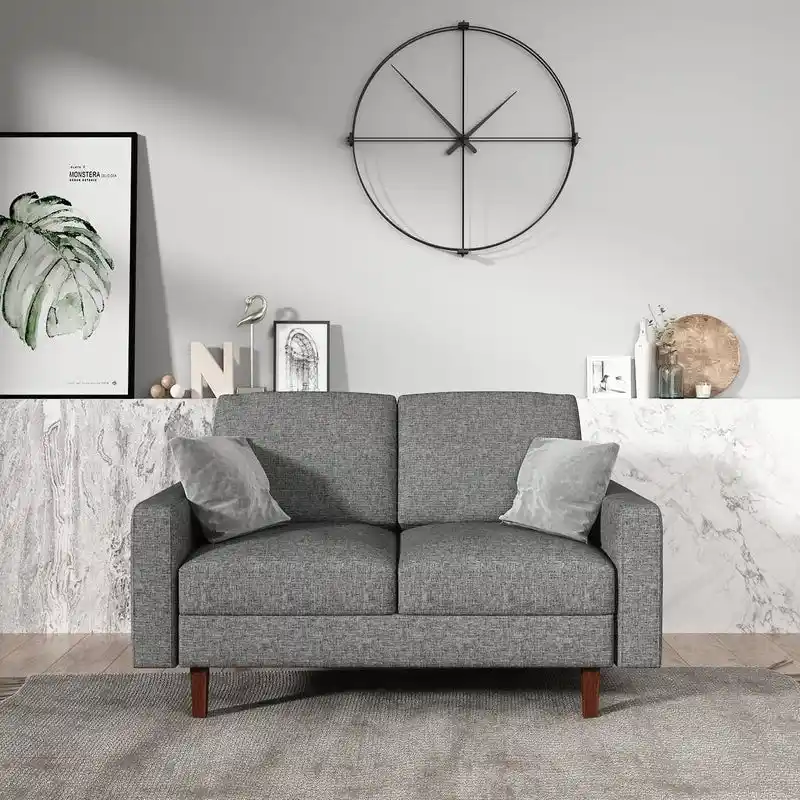 Goss Linen Fabric Upholstered Loveseat