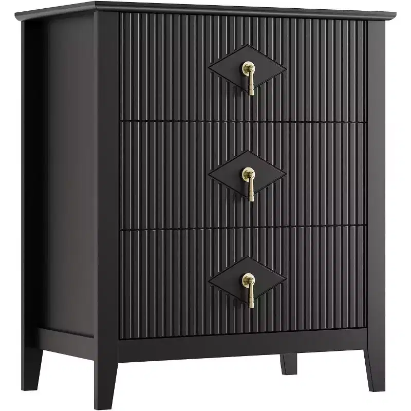 GustoWave Dresser for Bedroom with 3 Drawers, 28 Wide Modern Chest of Drawers with Metal Handle,Wood Drawer Organizer for Bedroom, Living Room