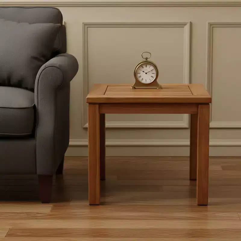 HomeRoots 18 Brown Solid Wood Square End Table