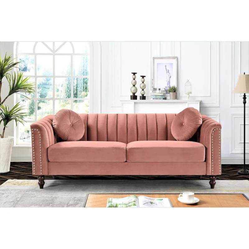 Hills Tufted Back Nailhead 2PCS Living Room set