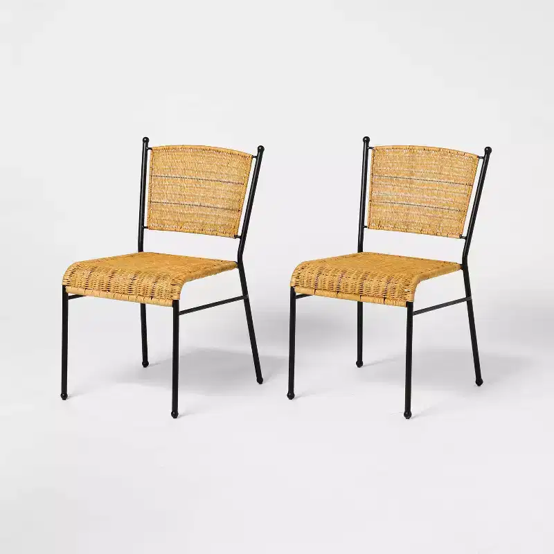 2pk Rattan Metal Dining Chair - Threshold™ designed with Studio McGee