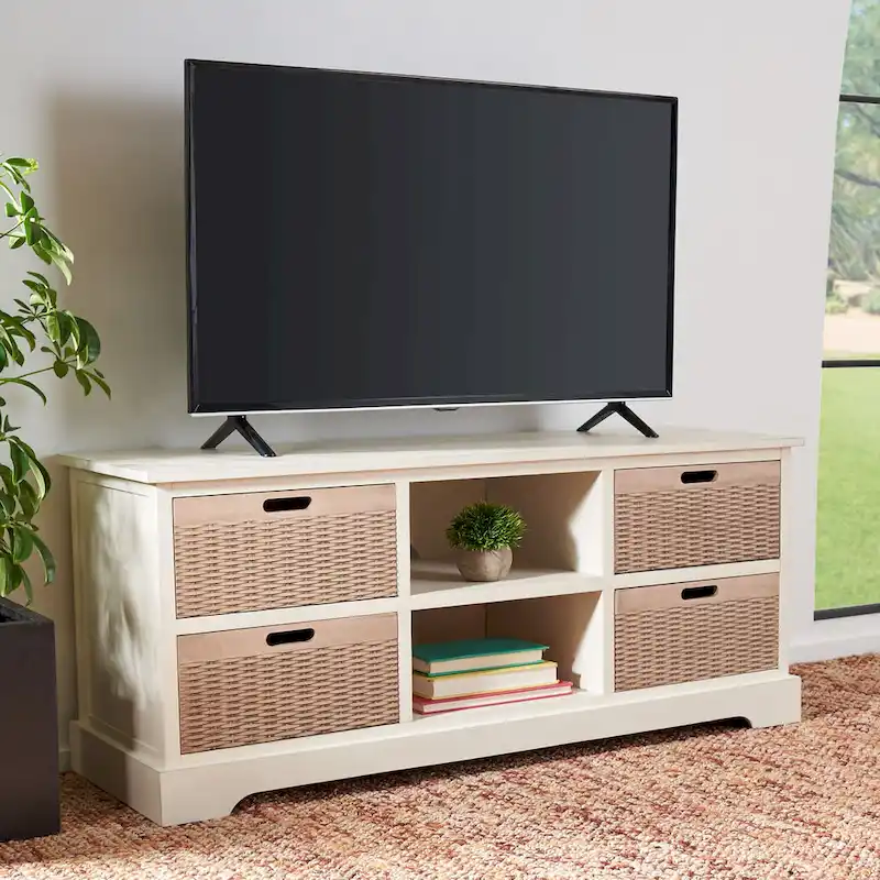 SAFAVIEH Britni 47-inch Storage Media TV Stand - 47.3 W x 15.8 L x 20 H - 47Wx16Dx20H