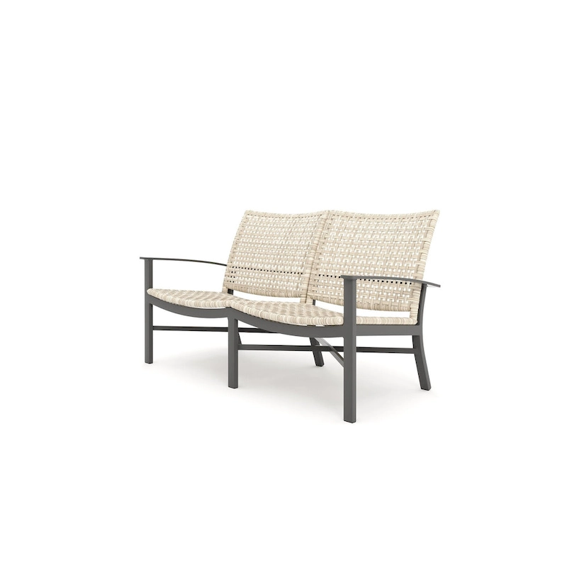 Winston Jasper Textured Pewter with Beechwood Weave Loveseat