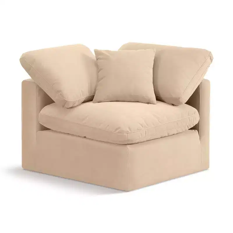Indulge Velvet Corner Chair, Modern Upholstered Accent Chair