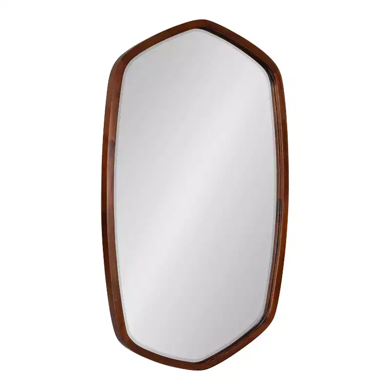 20" x 36" McLean Oval Wall Mirror Walnut Brown - Kate & Laurel All Things Decor: Scandinavian, Hexagon Frame