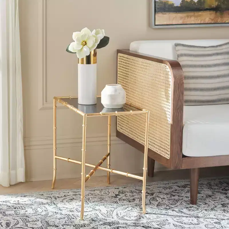Chandler Accent Table - FOX2513 - Gold/Glass - Safavieh Couture