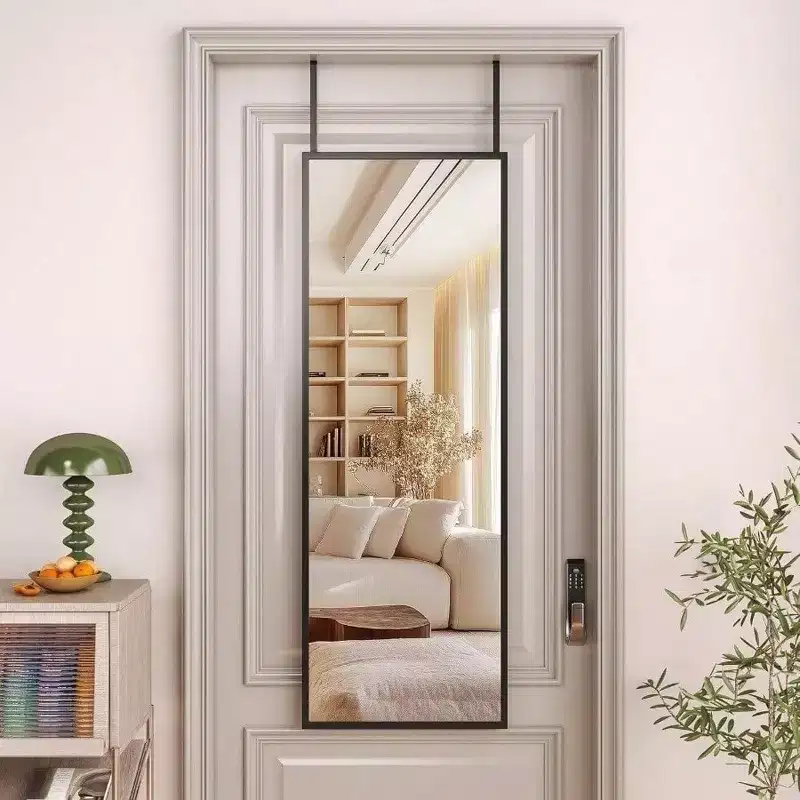 44x16 Full Length Door Mirror. Over Door Hanging or Wall Mount for Bedroom, Living Room, Bathroom, Dorm