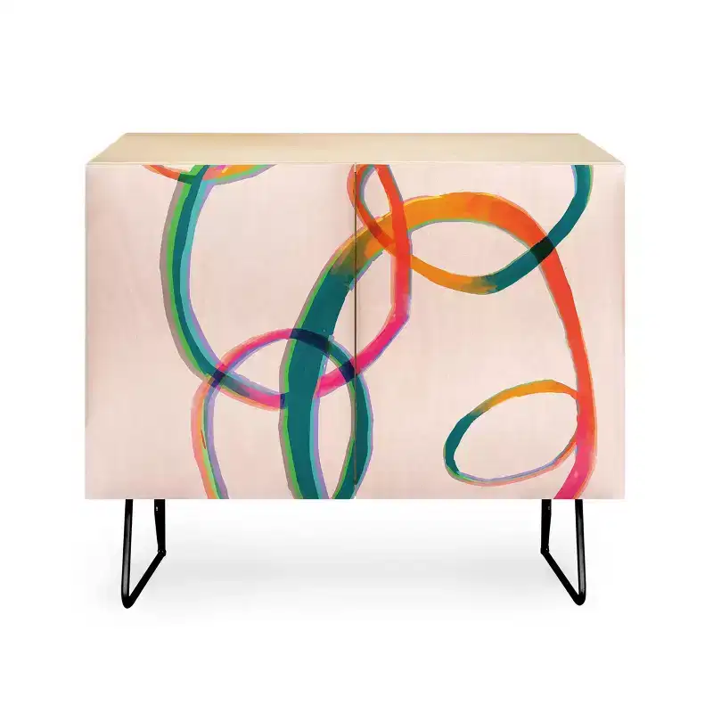 2-Door Storage Credenza – Black Legs