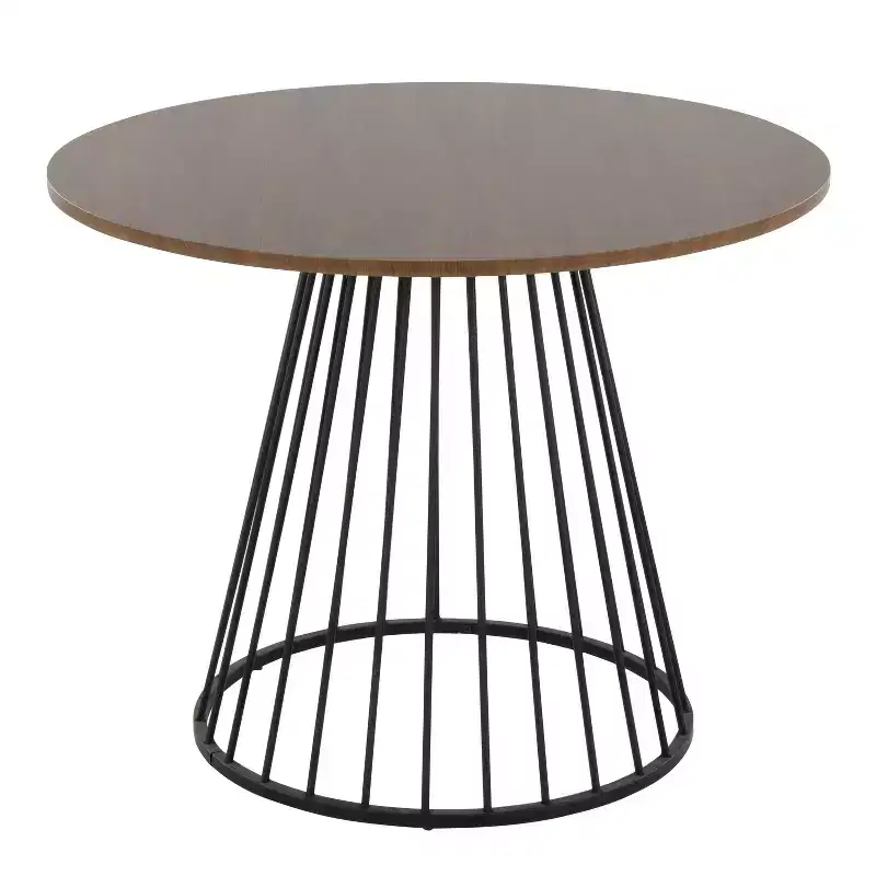 Canary Wood Dining Table - Black Metal/Walnut