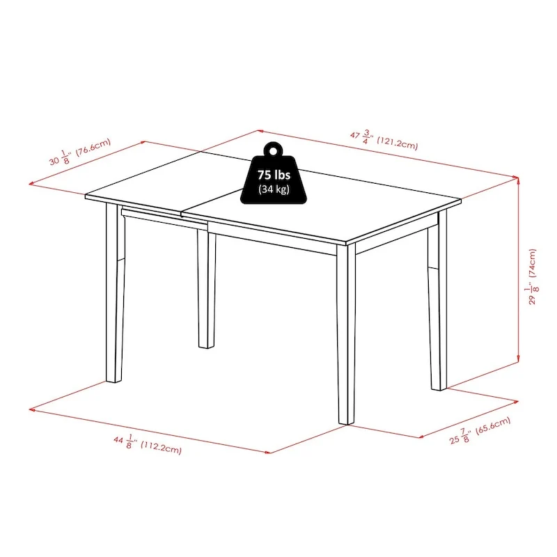 3-Pc Drop Leaf Table with Slat Back Chairs, Walnut