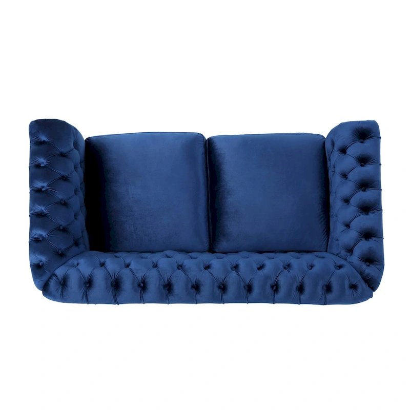 Somerville Upholstered Chesterfield Nailhead Loveseat by Christopher Knight Home
