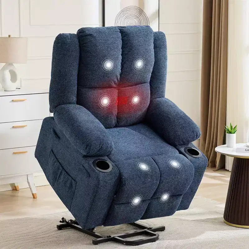 Oversized Lift Recliner Chair, Stand Assist, 2 Cup Holders, for Living Room