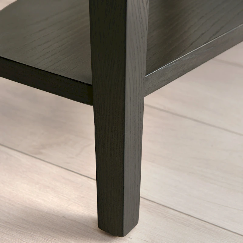Teegan Solid Wood Recliner Wedge End Side Table with Shelf
