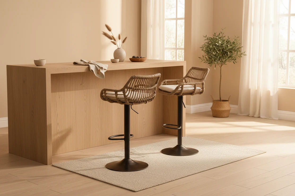 2Pcs Swivel Bar Stools With Footrest, Metal Frame, Up To 250 Lbs Load Bearing Capacity Retro Adjustable Height 35.04 To 42.9 Bar Chairs