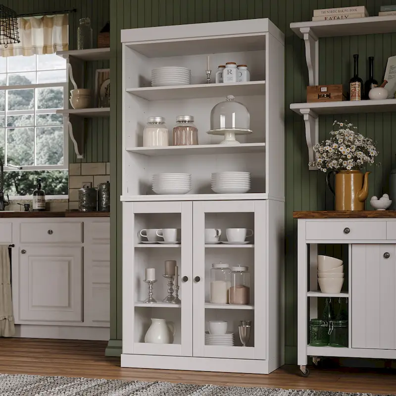 100% Solid Wood 32 Kitchen Pantry Cabinet with 2 Doors by Palace Imports
