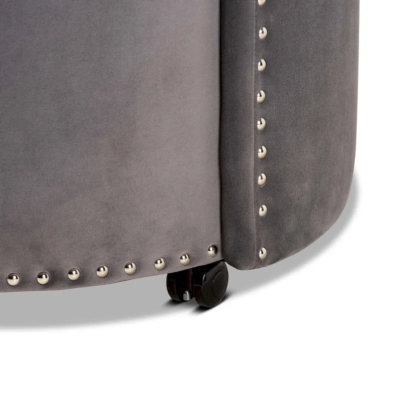 Bethel Glam and Luxe Velvet Rolling Accent Chair