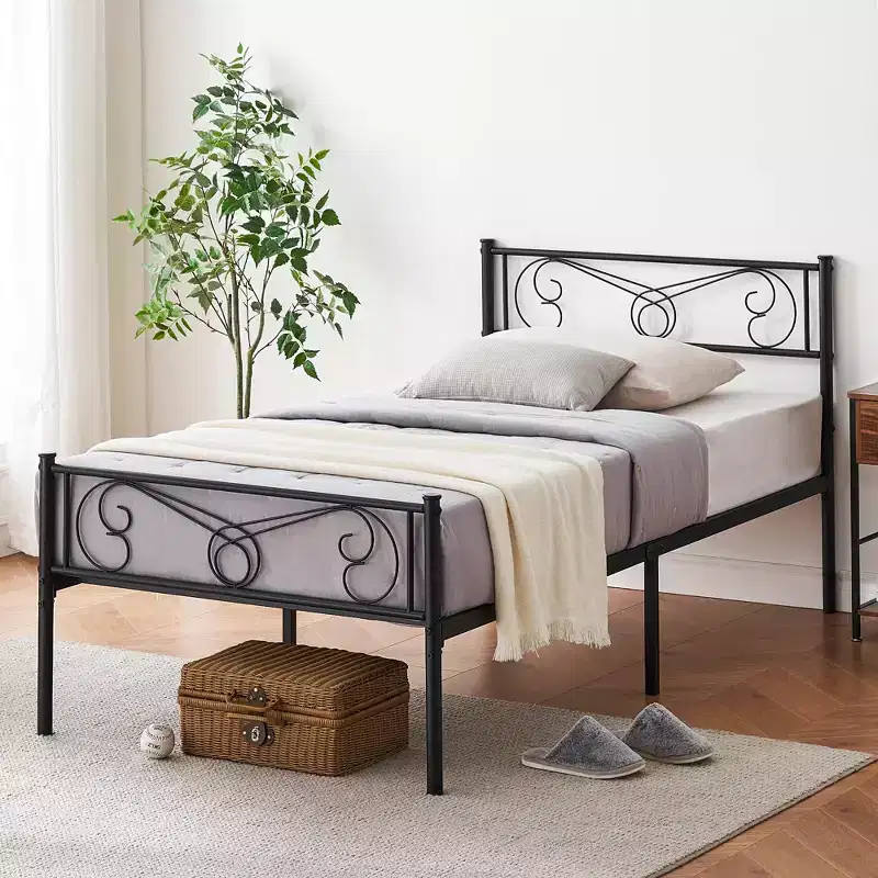 Bed Frame Platform with Headboard and Footboard, Mattress Foundation and No Box Spring Needed, Noise-Proof, Simple Assembly