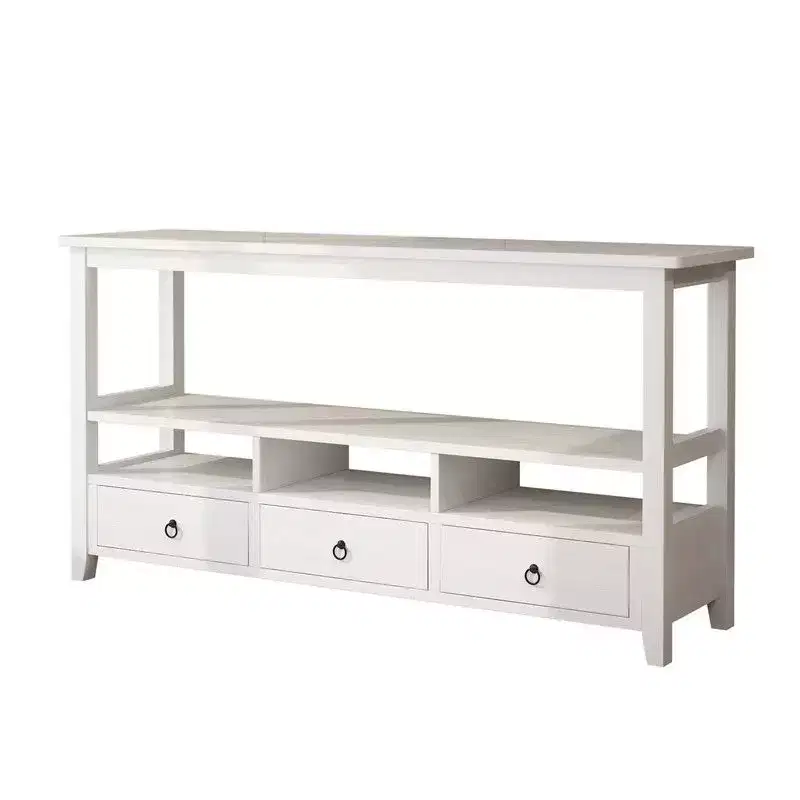 4 Layers 3 Drawers 3 Compartments Density Board 146.8*35.6*76.2cm White Entrance Table