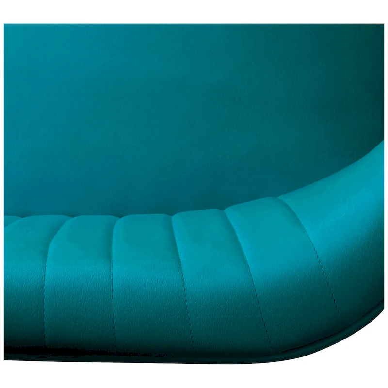 Farrah Upholstered Velvet Polyester 46 Wide Loveseat - Armless/ Scalloped Back