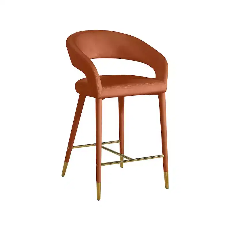 Meridian Furniture,Destiny Cognac Velvet Stool