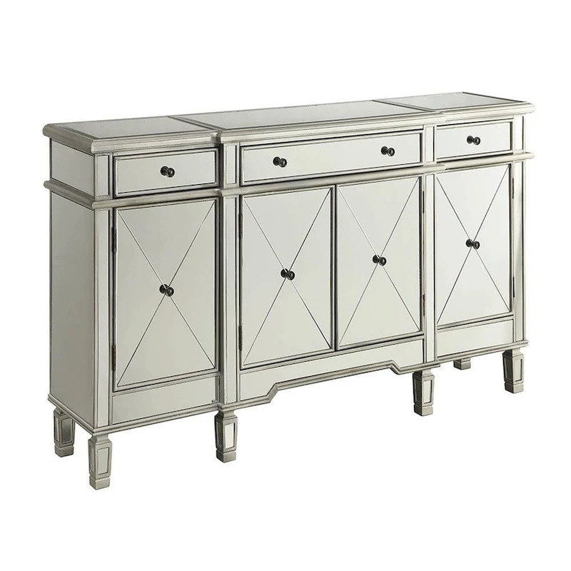 Battista Silver Mirrored Wine Cabinet