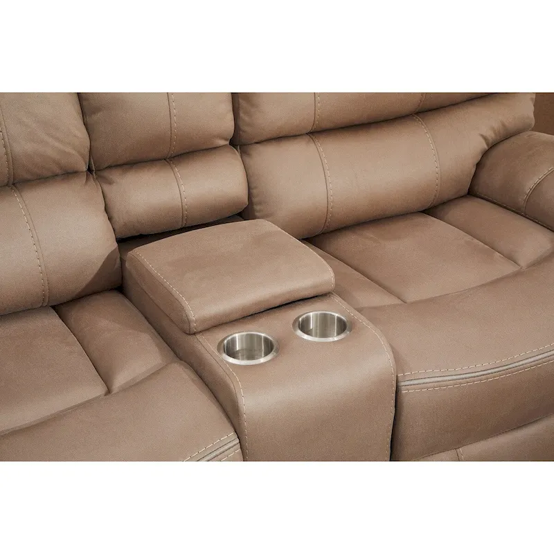 Betsy Furniture 2 Piece Microfiber Reclining Living Room Set, Sofa and Loveseat
