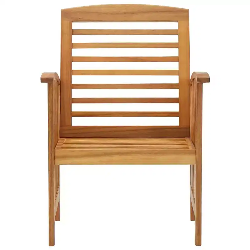 vidaXL Patio Chairs 2 Pcs Patio Dining Chair with Armrest Solid Wood Acacia - 2