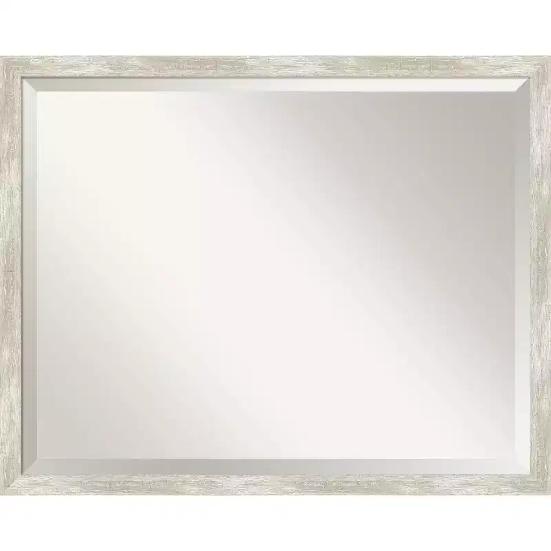 Polystyrene Framed Beveled Wall Mirror Silver 30
