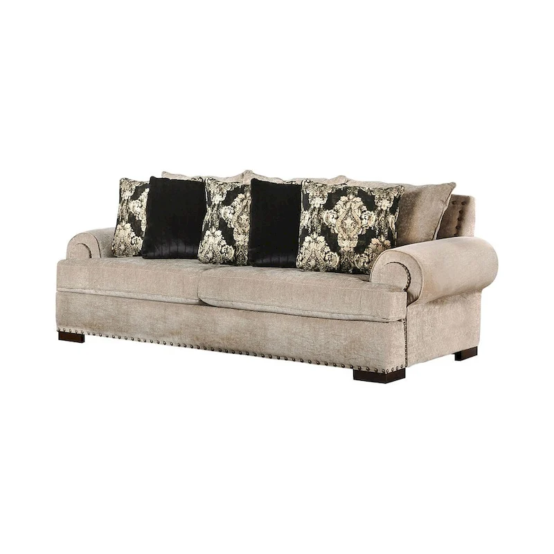 Furniture of America Jula Traditional Linen 2-piece Sofa Set