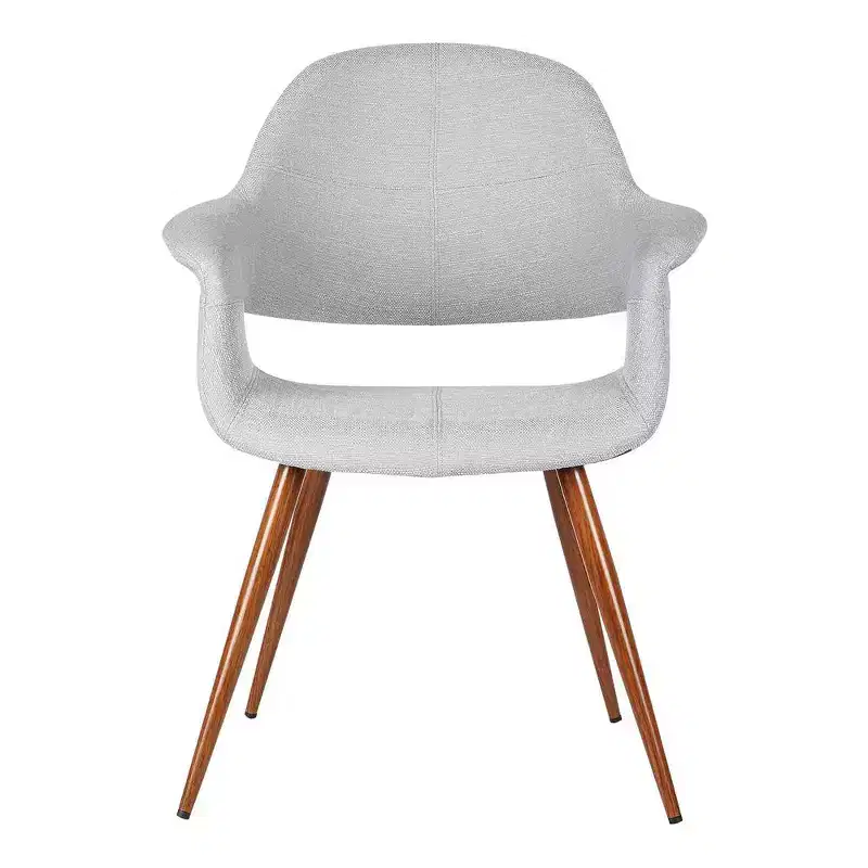 Armen Living,Phoebe Mid-Century Dining Chair in Walnut Finish and Gray Fabric