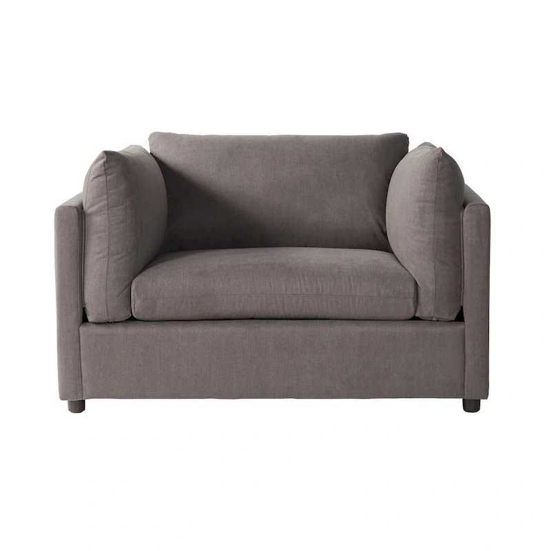 Roundhill Furniture Enda Pillow Back Fabric 3-Piece Sofa and Cuddler Chair Set