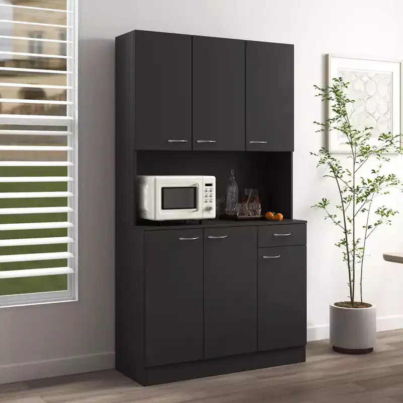 Tall Cabinet, Kitchen Cabinet with Six Doors and One Drawer, Cabinet for Kitchen, Dining Room, Living Room, Bedroom
