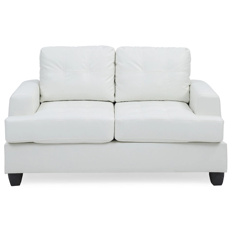 Sandridge 58 in. W Flared Arm Faux Leather Straight Sofa - 34L x 58W x 36H