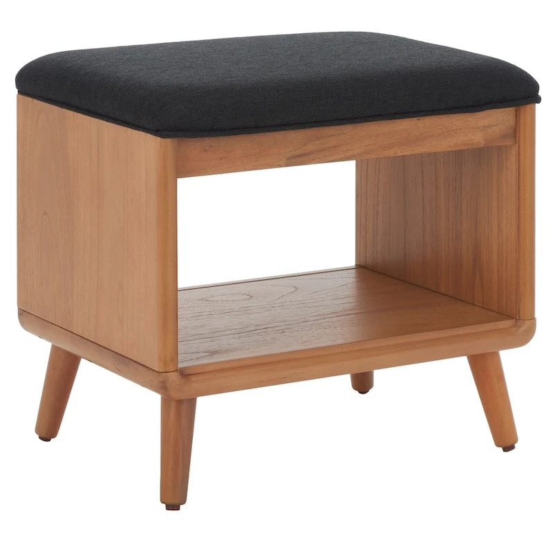 SAFAVIEH Home Collection Solo Open Shelf Bench W/ Cushion - 20 W x 15 D x 18 H