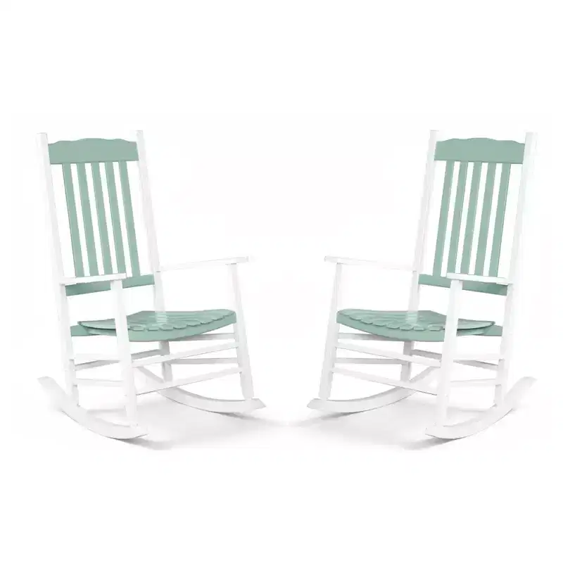 Karl Home | Classic Solid Wood Patio Rocking Chair (Set of 2)
