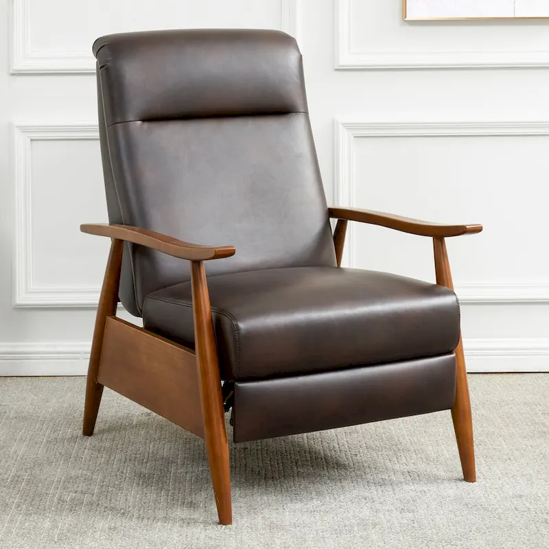 Sienna Upholstered Wood Push Back Recliner by Greyson Living