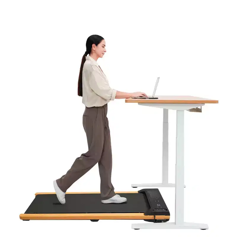 Okak 6% Incline Walking Pad Treadmill with LED Display, Under Desk Treadmill with Upright Stand, Portable Treadmill for Home, Office, Black