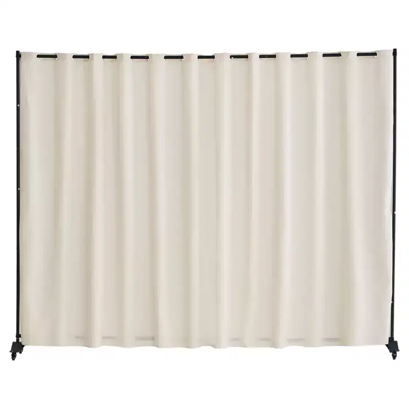 VEVOR Room Divider, Portable Panel Room Divider with Wheels Curtain Divider Stand, Freestanding Room Divider Privacy Screen for Office, Beige