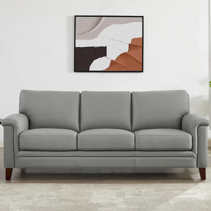 Hydeline Westcott Top Grain Leather Sofa Couch with Memory Foam and Springs