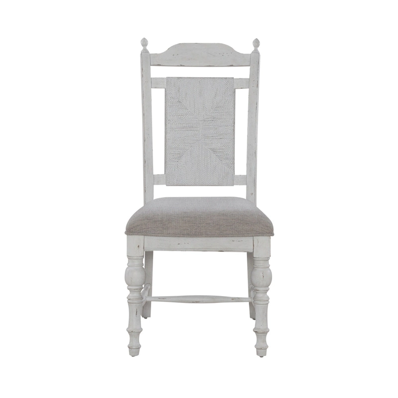 River Place Riverstone White 5 Piece Pedestal Table Set