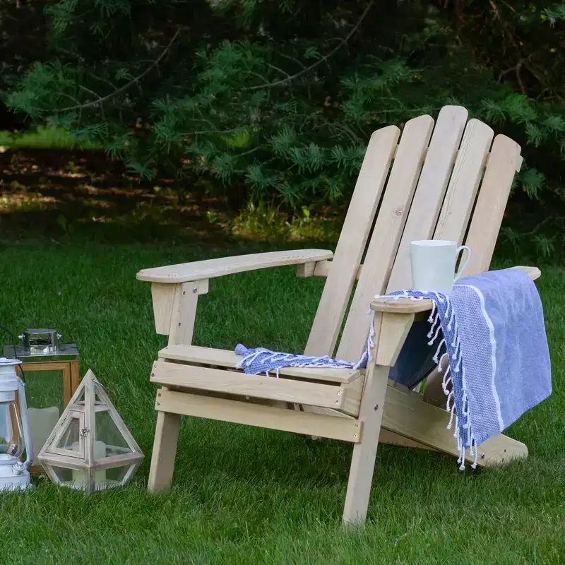 Northlight 36 Natural Brown Classic Folding Wooden Adirondack Chair