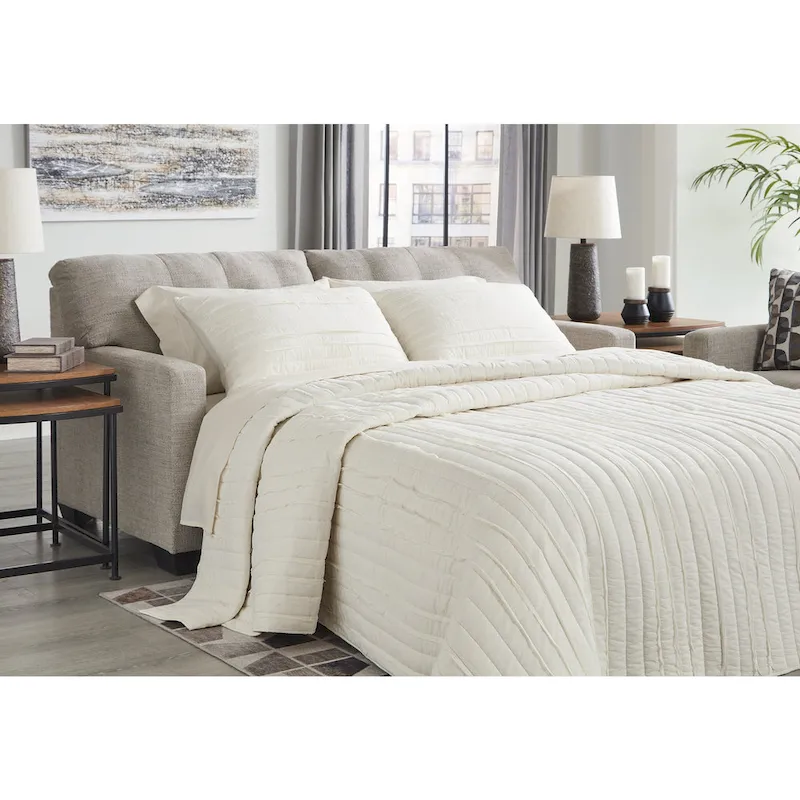Signature Design by Ashley Mahoney Beige Full Sofa Sleeper - 75W x 38D x 37H