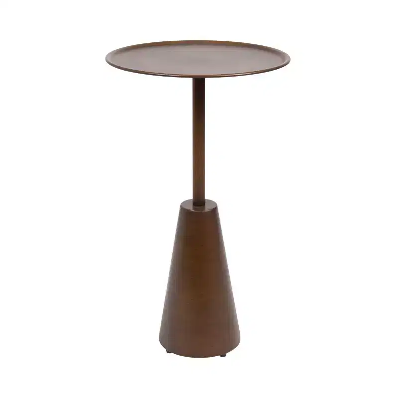 Round Side Table, 14x14x24, Gold