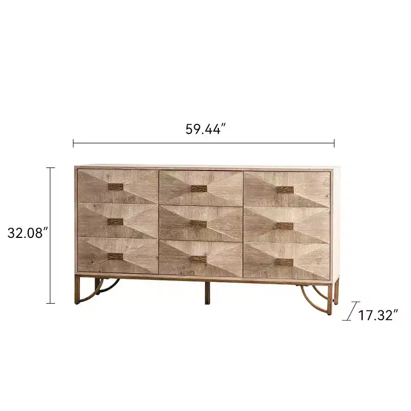 Light Wood 6-Drawer Dresser & Chest with Smooth Sliding Drawers