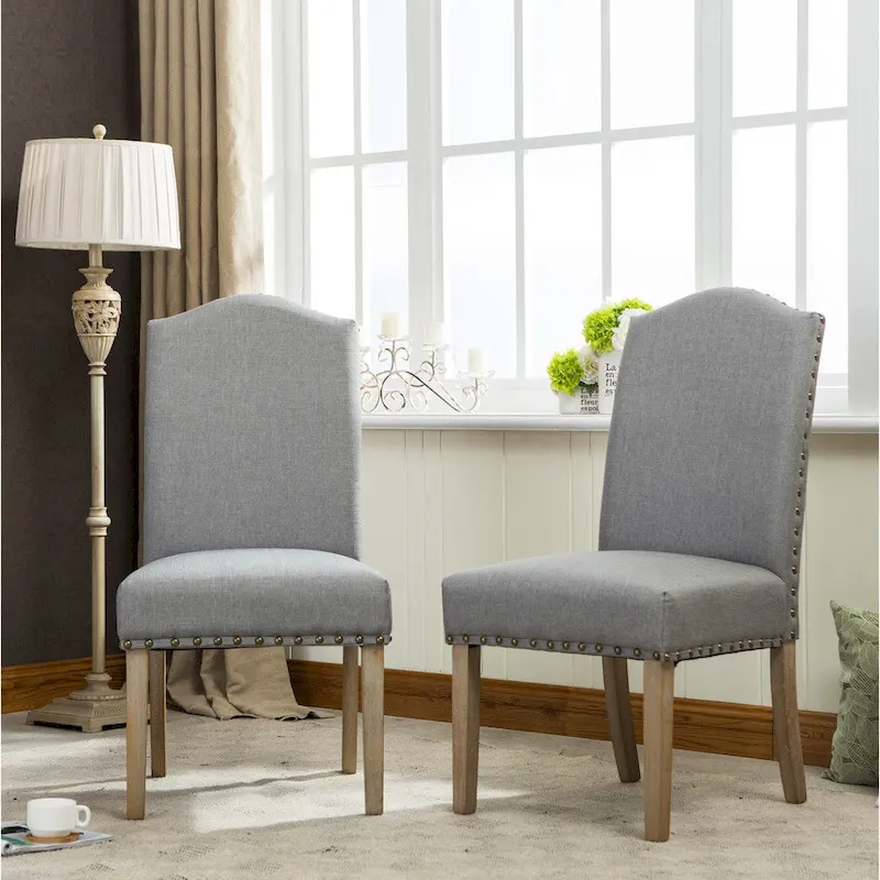 Mod Urban Solid Wood Upholstered Parson Chairs (2-Pack)